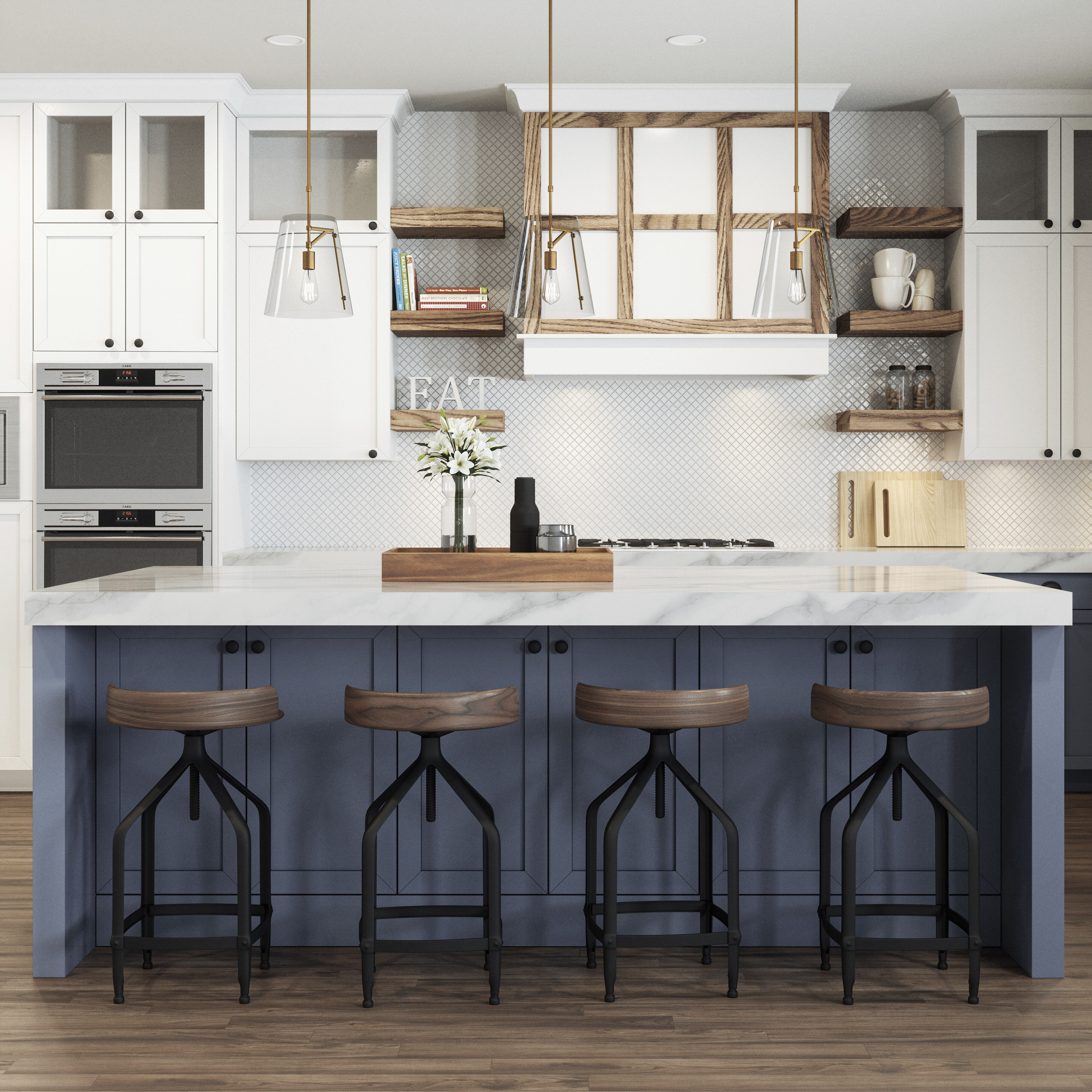 Trustle Pendant Ceiling Light in Satin Brass