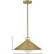 Milo LED 16 inch Lacquered Brass Pendant Ceiling Light
