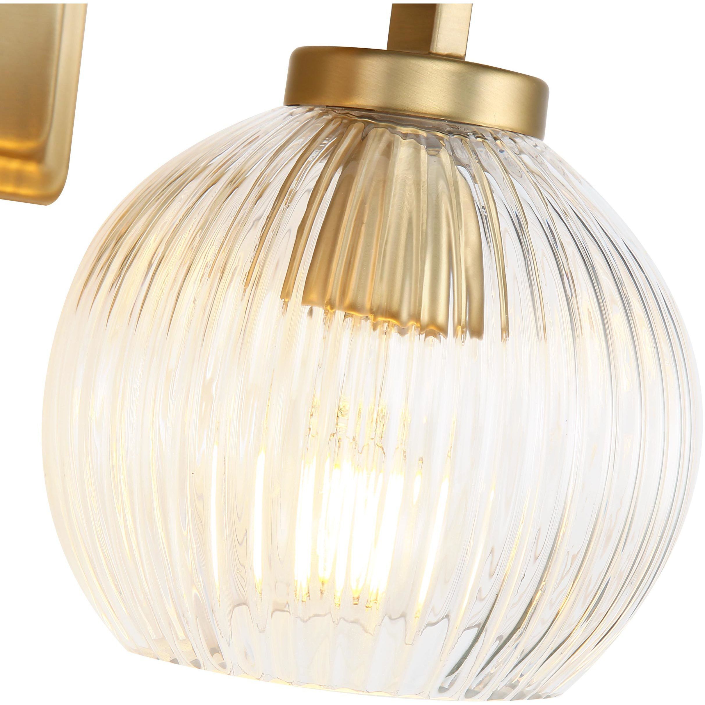 Yep Elliott Vanity Wall Light in Brushed Champagne Brass, Ribbed