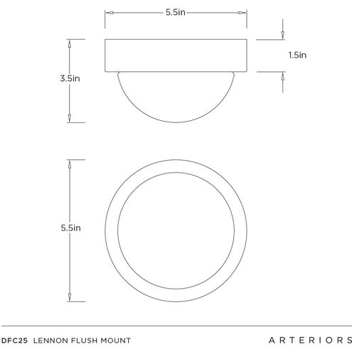 Lennon 1 Light 5.5 inch Vintage Silver Flush Mount Ceiling Light