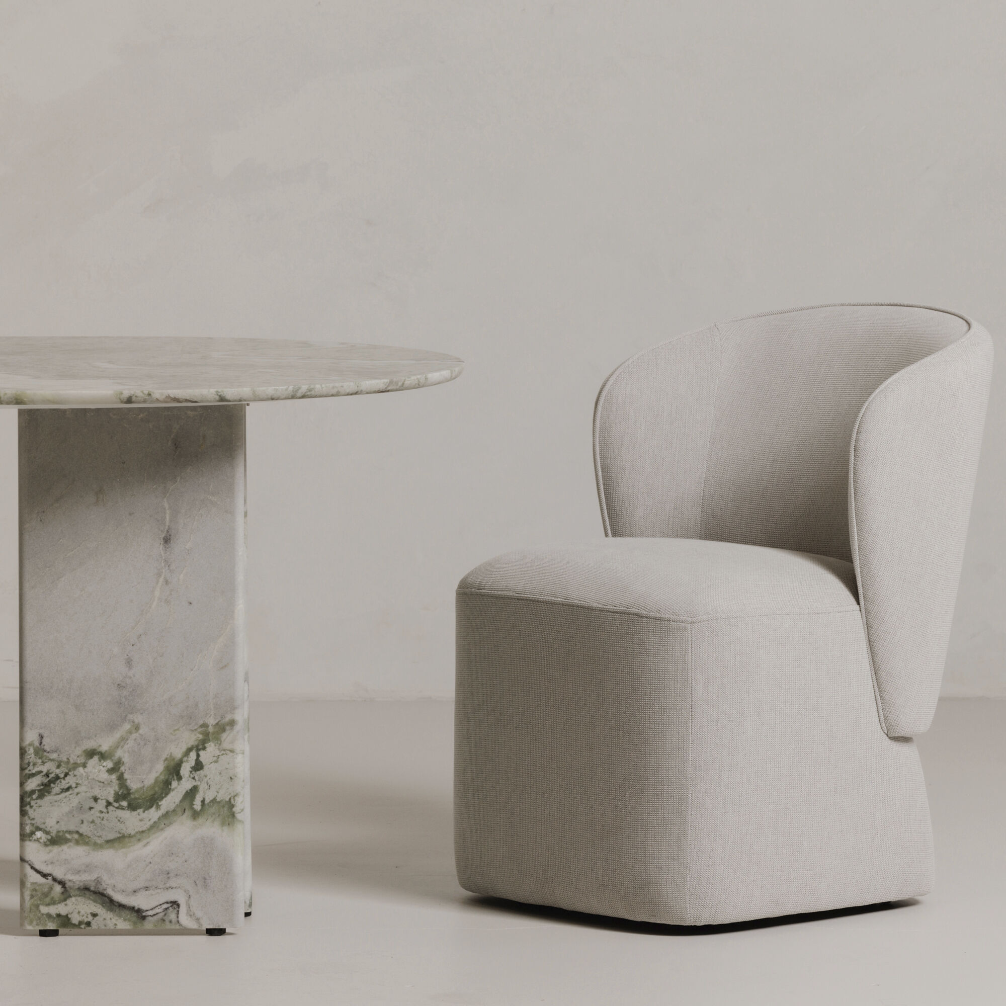 Larson Grey Rolling Dining Chair