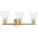 Vienna 3 Light 21 inch Aged Brass Vanity/Bath Bar Wall Light