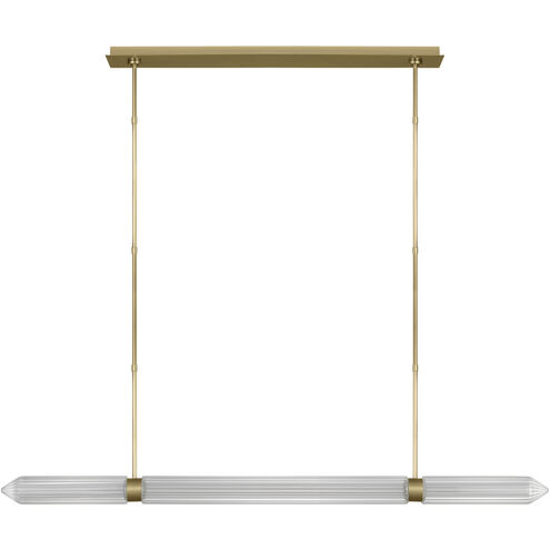 Avroko Langston 1 Light 61 inch Plated Brass Linear Chandelier Ceiling Light in 120V