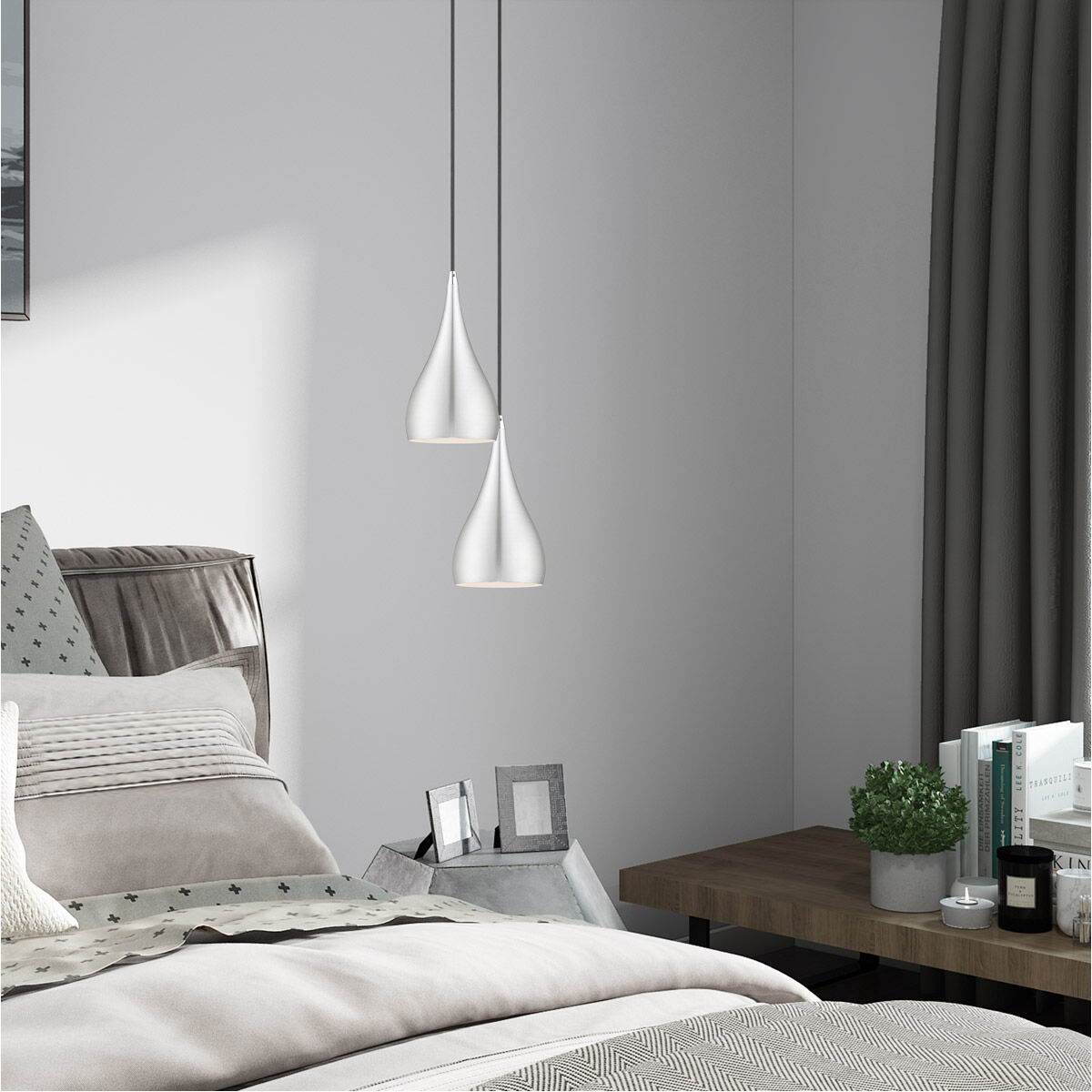 Allison 1 Light 6.25 inch Brushed Aluminum Mini Pendant Ceiling Light