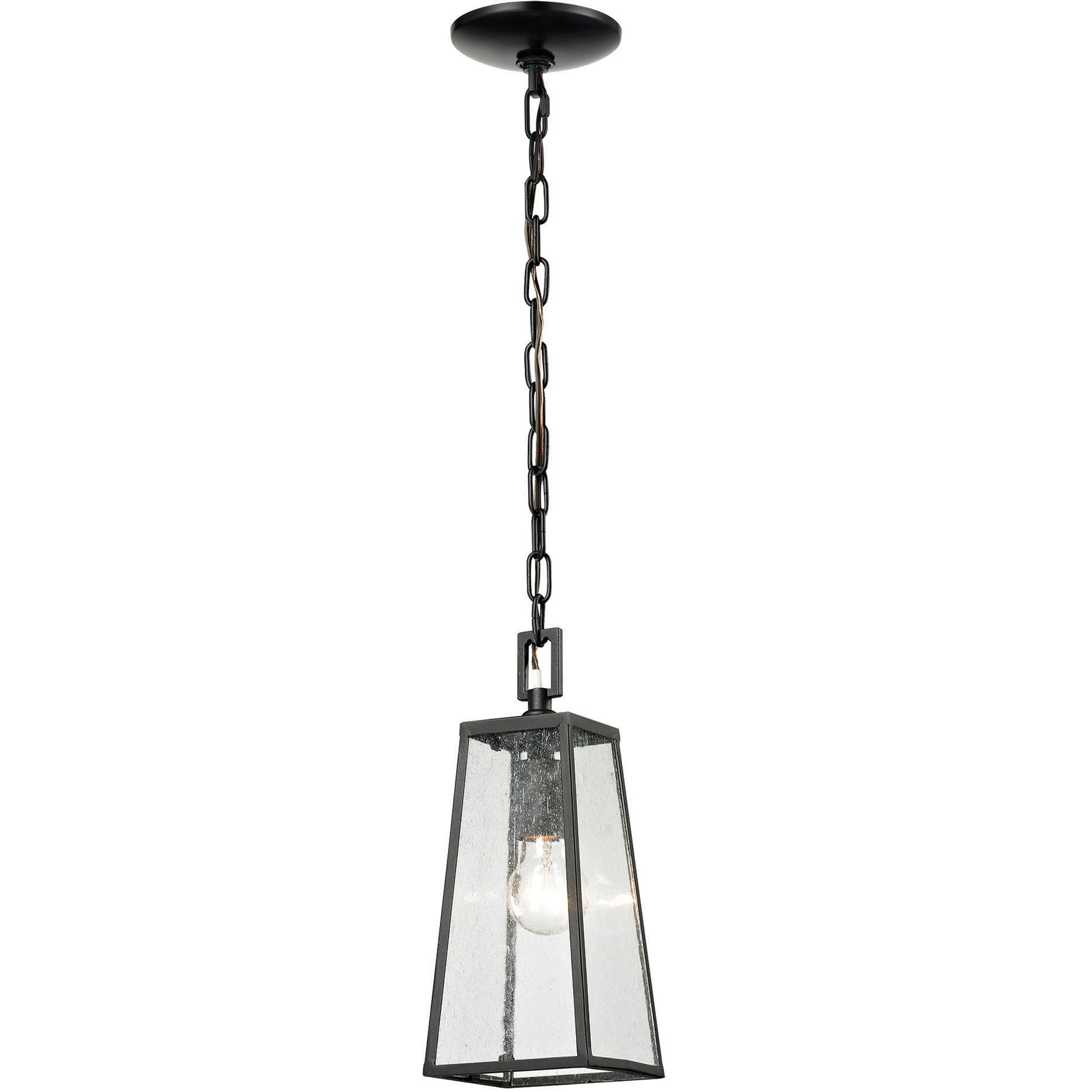 Meditterano 1 Light 5 inch Matte Black Outdoor Pendant