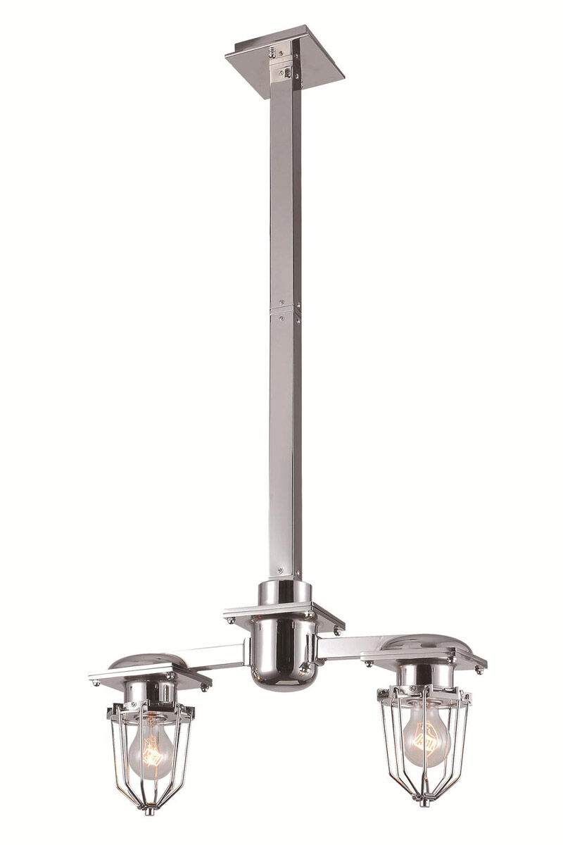 Kingston 2 Light 19 inch Chrome Pendant Ceiling Light, Urban Classic