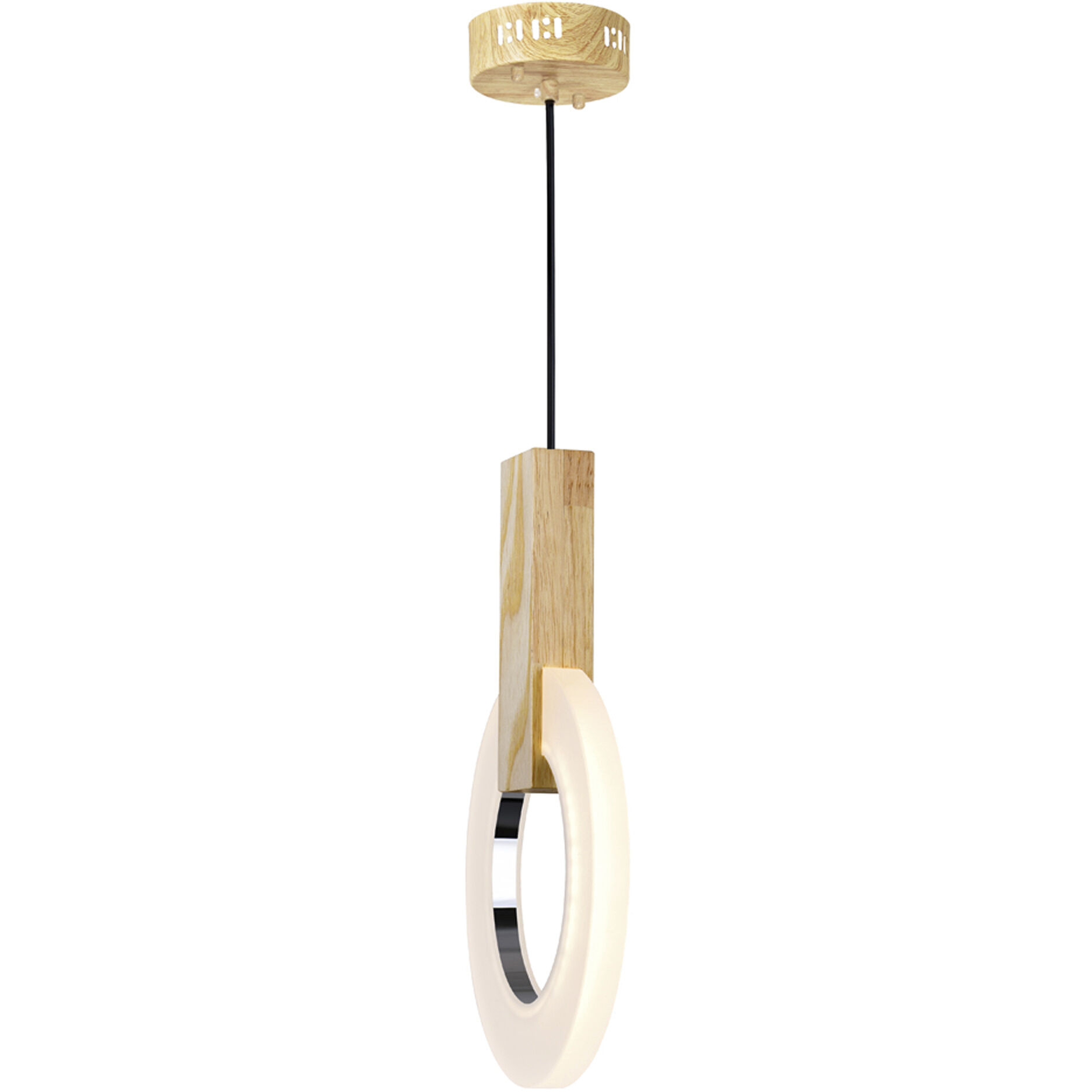 Anello LED 5 inch White Oak Down Mini Pendant Ceiling Light
