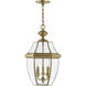 Monterey 3 Light 13 inch Antique Brass Outdoor Pendant Lantern