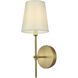 Mel 1 Light 5.5 inch Satin Gold Bath Sconce Wall Light