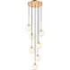 Jemyca 7 Light 19.75 inch Aged Gold Brass Pendant Ceiling Light in Aged Gold Brass and Clear