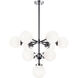 Maru 10 Light 30 inch Chrome Chandelier Ceiling Light in Chrome and Opal Glass