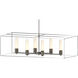 Portico 6 Light 42 inch Dark Smoke and Vintage Platinum Pendant Ceiling Light in Dark Smoke/Vintage Platinum, Opal