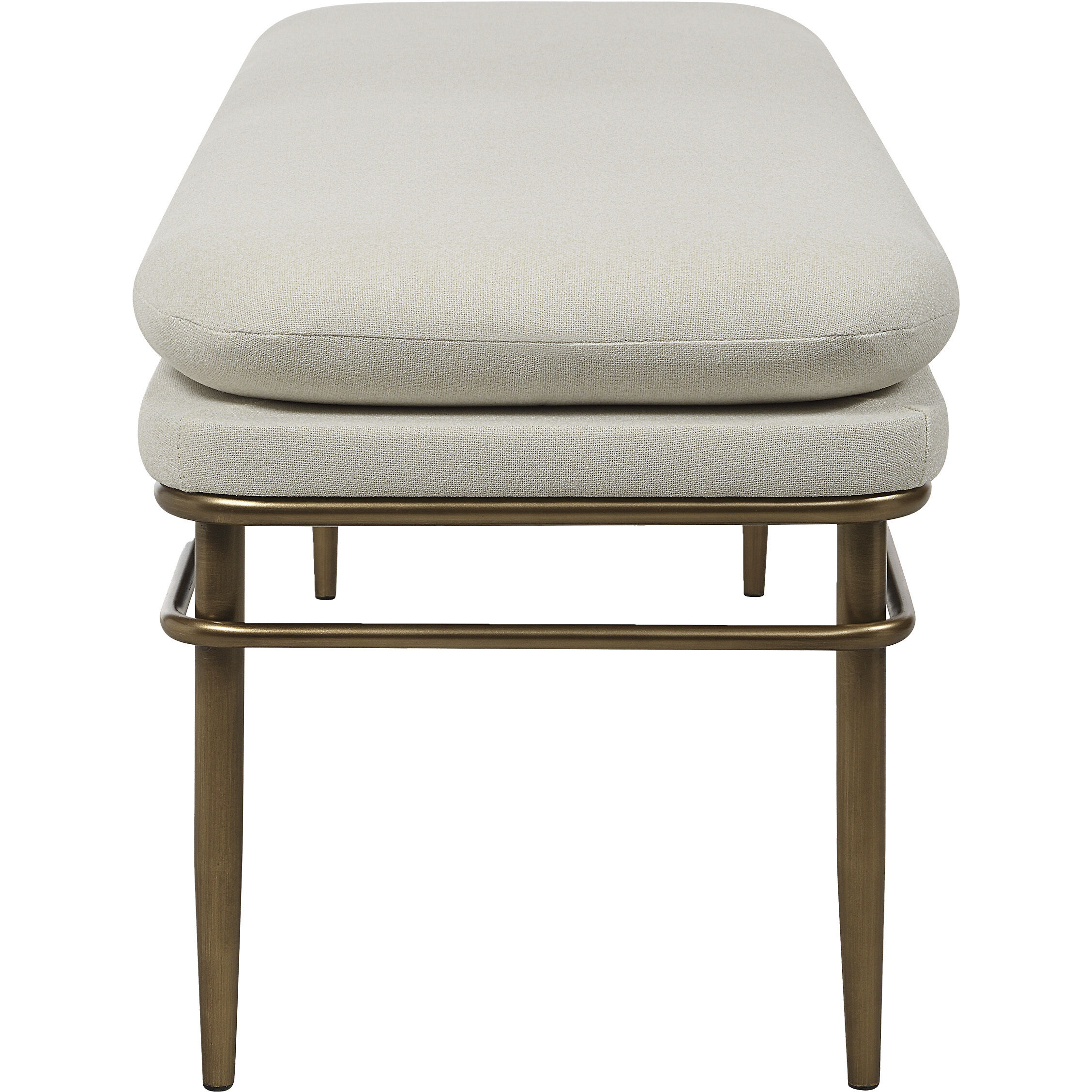 Paredes Natural and Dark Antique Brushed Brass Bench