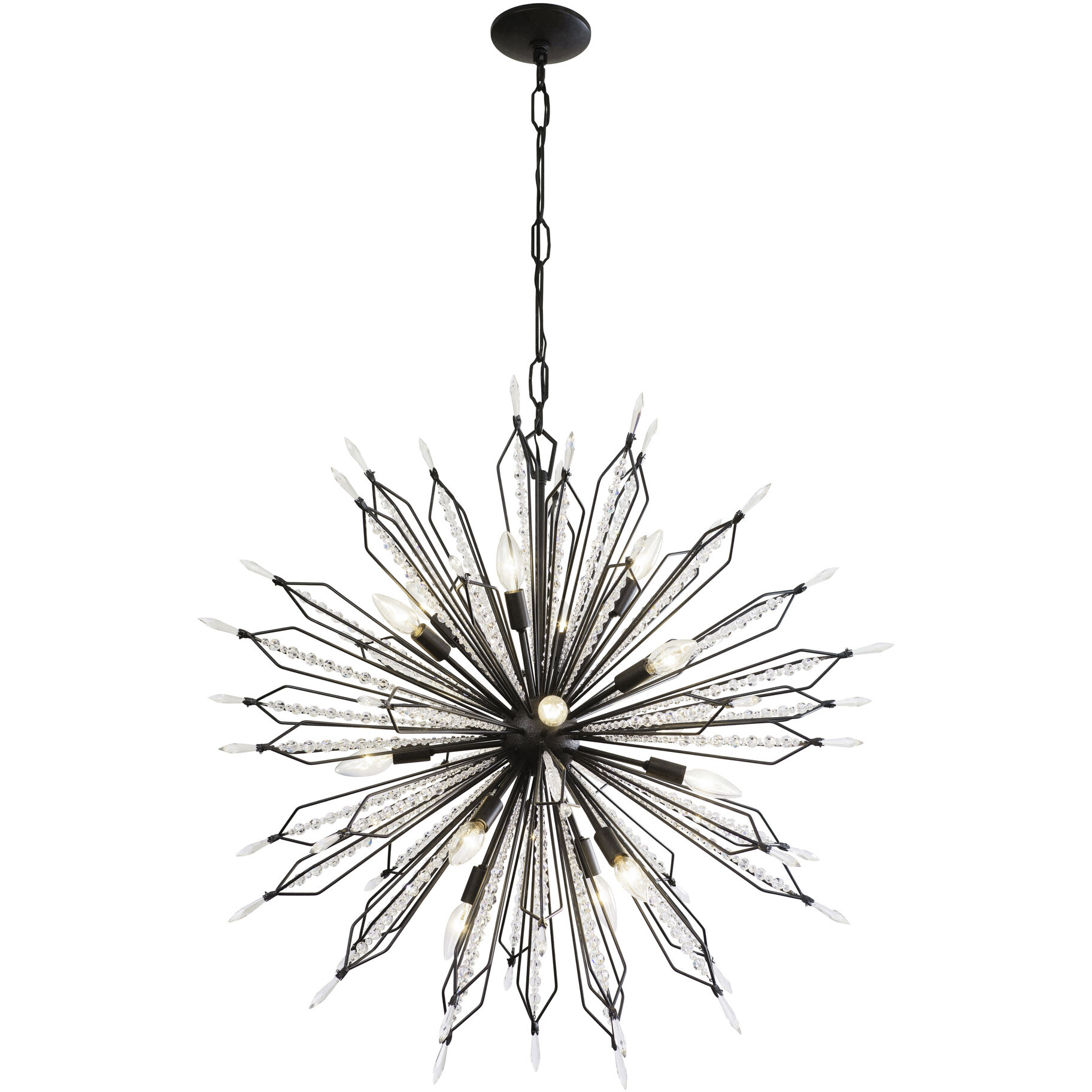 Orbital 16 Light 36 inch Carbon Pendant Ceiling Light
