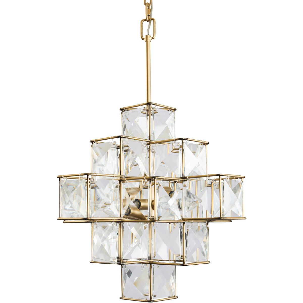 Cubic 6 Light 25.8 inch Calypso Gold Chandelier Ceiling Light