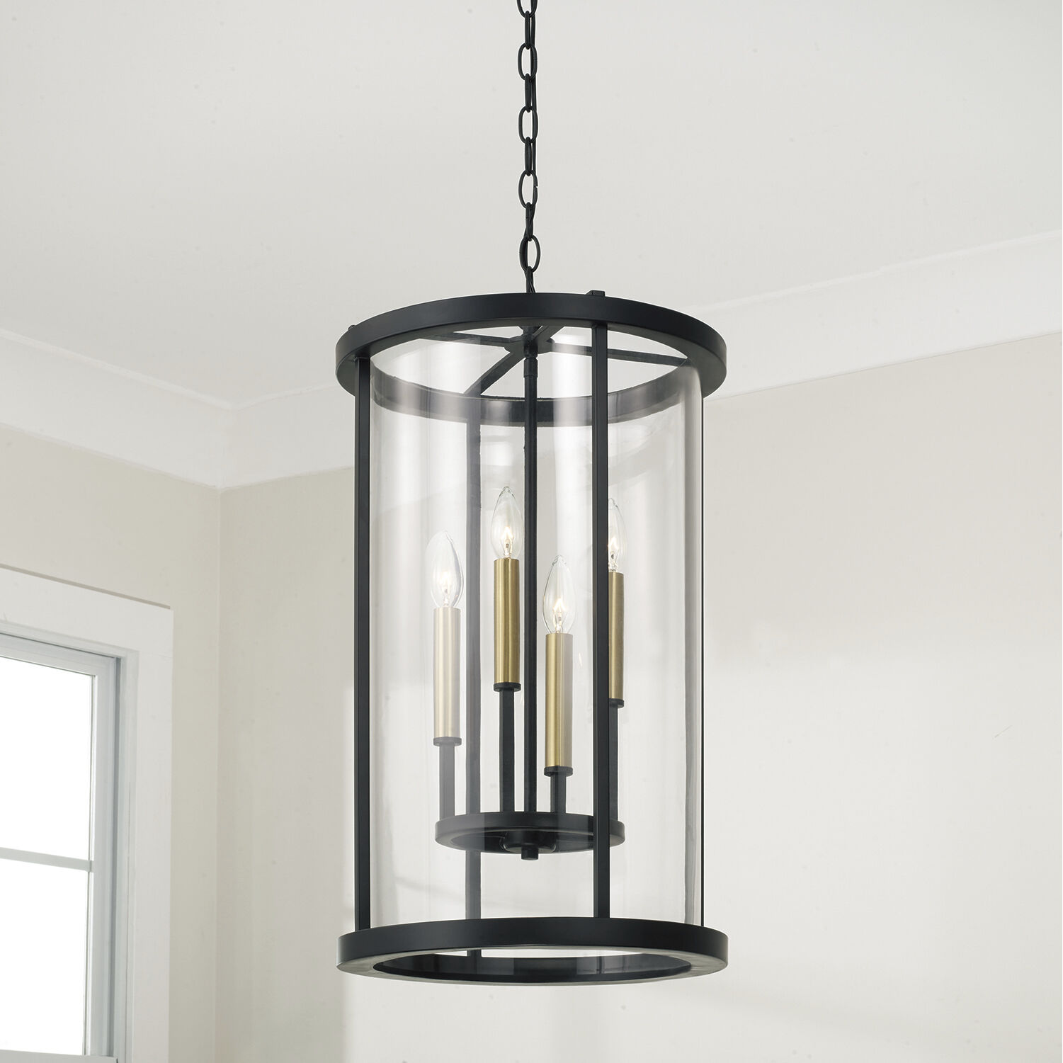 Davis 4 Light 14.75 inch Espresso and Brass Pendant Ceiling Light