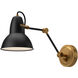 Felix 1 Light 6.5 inch Aged Gold Bath Vanity Wall Light in Matte Black