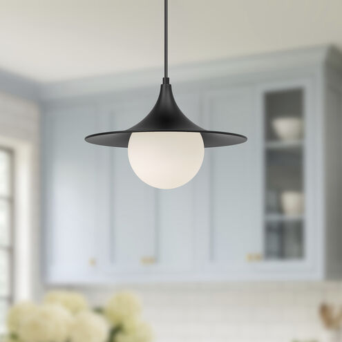 Alora Mood Fuji 1 Light 12.5 inch Matte Black Pendant Ceiling Light