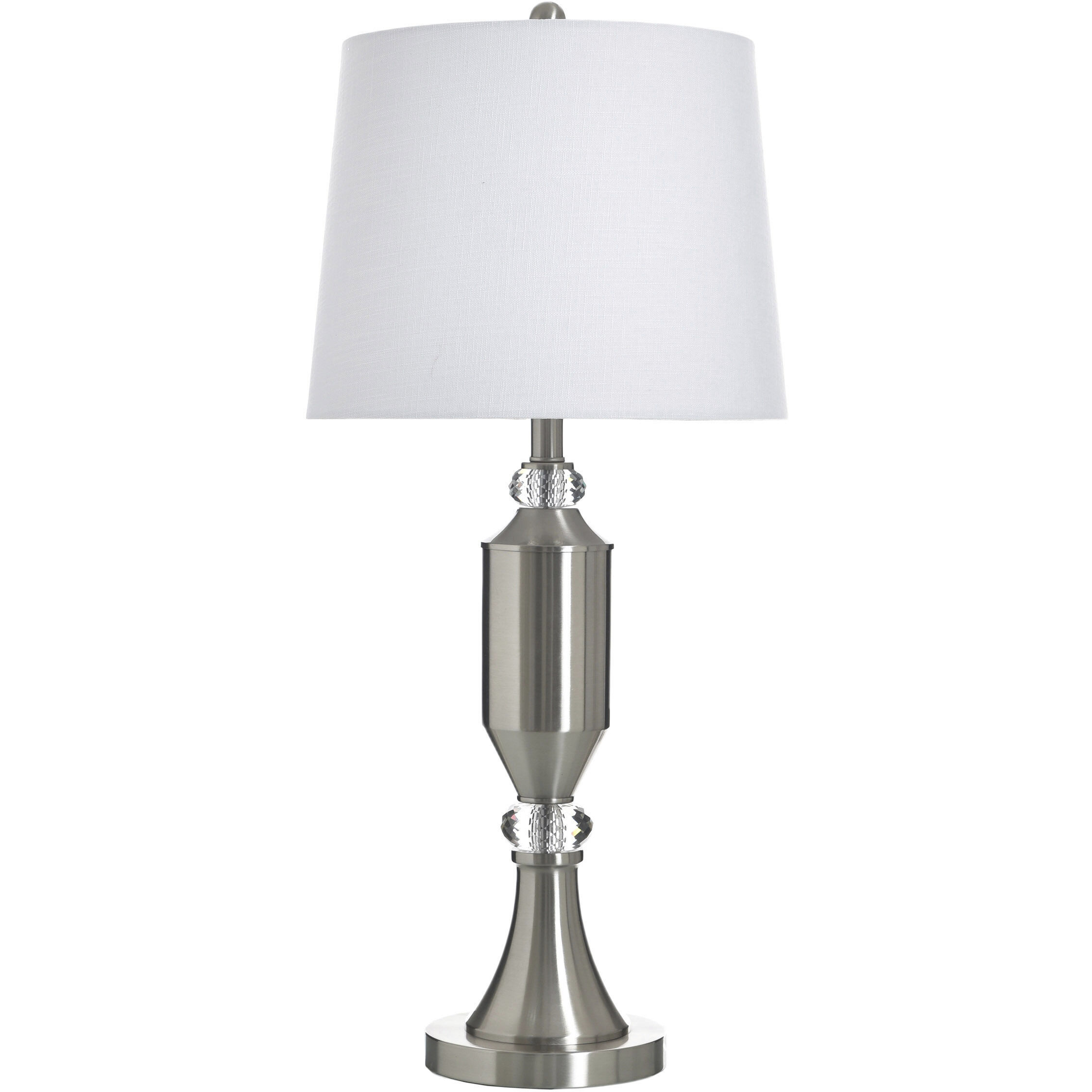Cameron 31.25 inch 100 watt Brushed Steel Table Lamp Portable Light