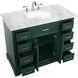 Americana 42 X 21.5 X 35 inch Green Vanity Sink Set