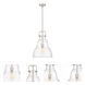 Haverhill 1 Light 14 inch Brushed Satin Nickel Pendant Ceiling Light in Seedy Glass