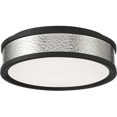 MinLav LED 12 inch Coal / Brushed Nickel Flush Mount Ceiling Light