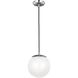 Leo - Hanging Globe 1 Light 8 inch Satin Aluminum Pendant Ceiling Light