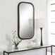 Nevaeh 43 X 23 inch Satin Black and Gold Leaf Mirror