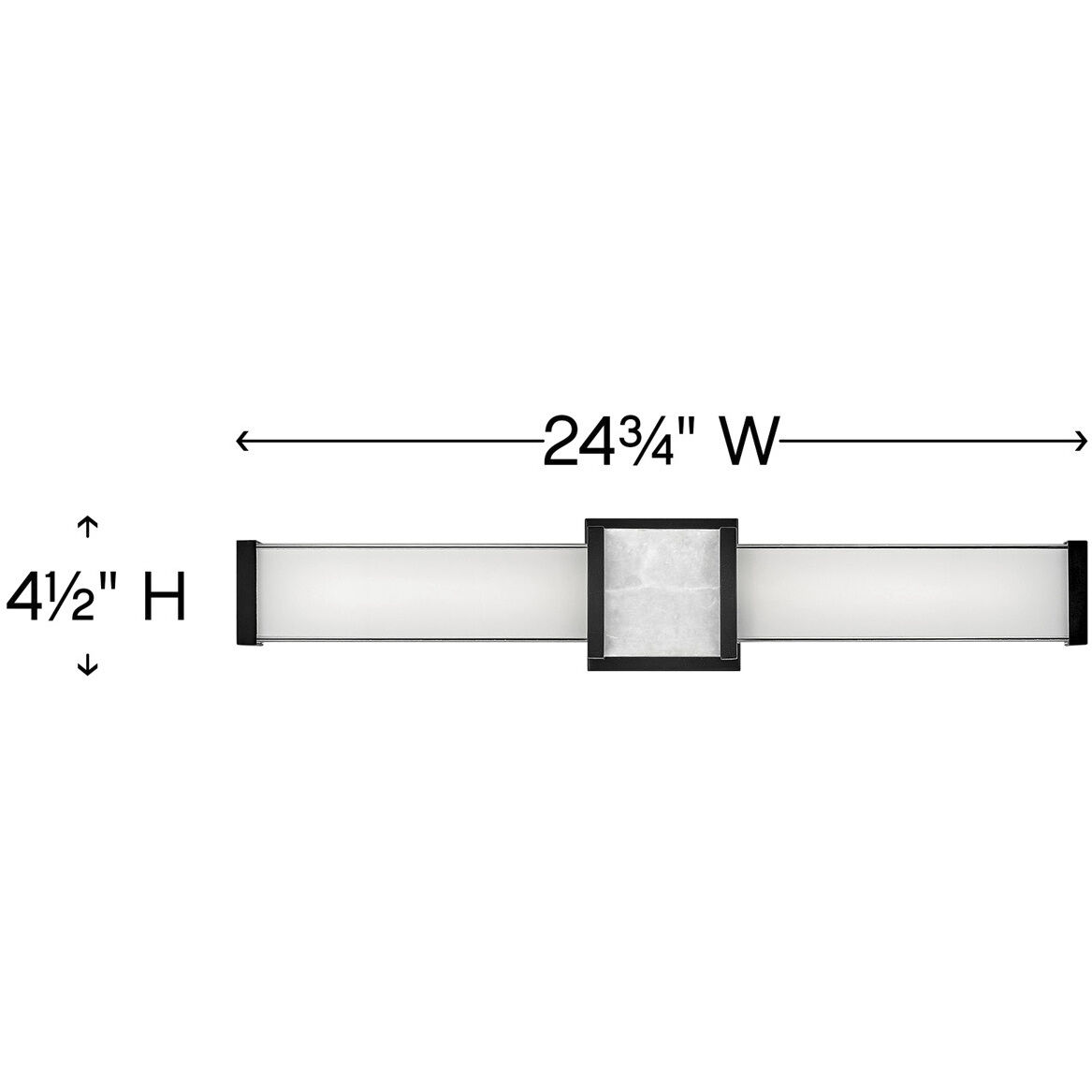 Pietra LED 25 inch Black Vanity Light Wall Light, Vertical