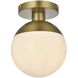 Eclipse 1 Light 8 inch Satin Gold Flush Mount Ceiling Light