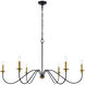 Rohan 6 Light 48 inch Brass and Black Chandelier Ceiling Light