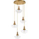 Stockport 5 Light 20 inch Brushed Brass Pendant Ceiling Light