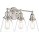 Barwell 3 Light 24 inch Brushed Nickel Vanity Wall Light