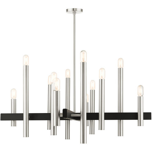 Helsinki 12 Light 44 inch Brushed Nickel Chandelier Ceiling Light