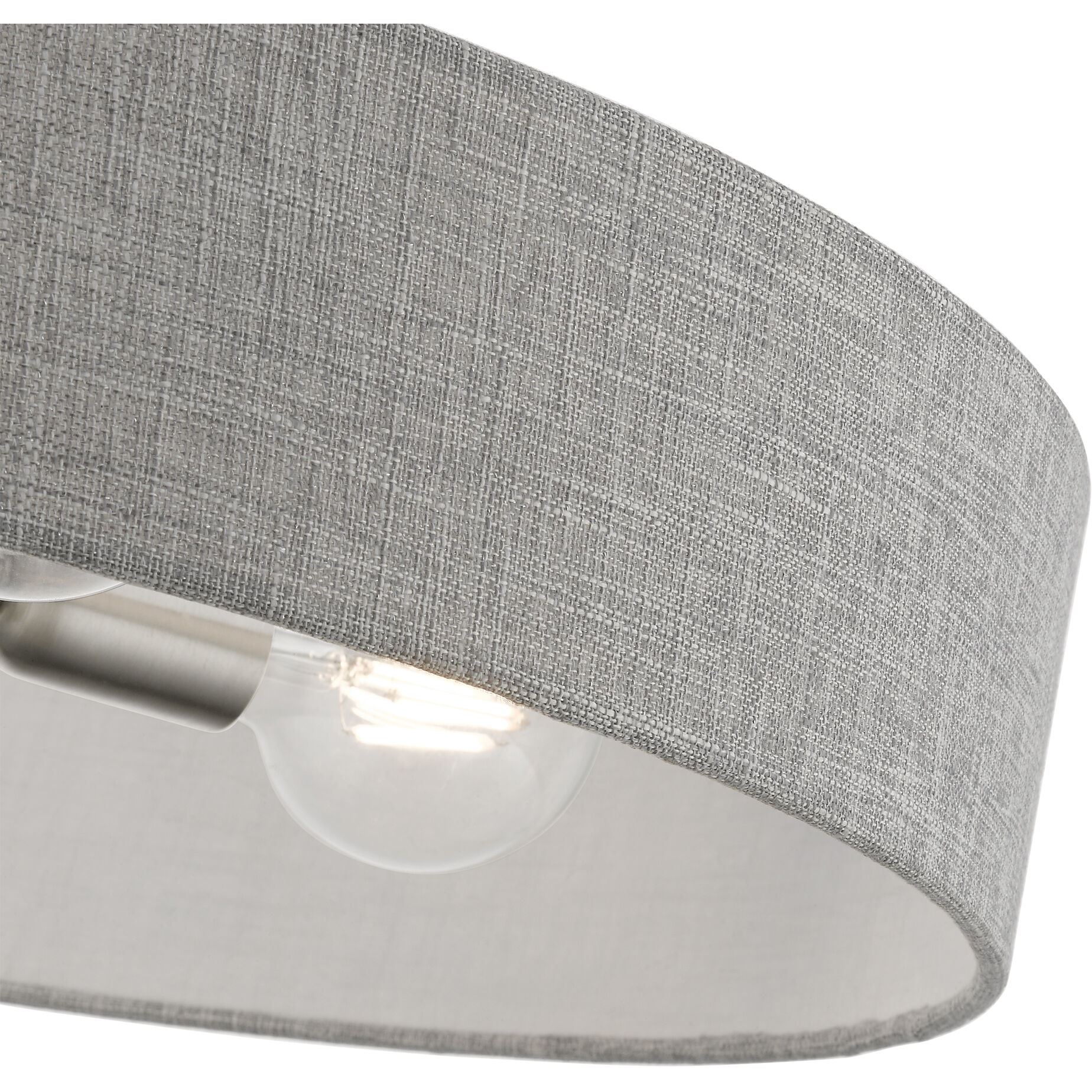 Elmhurst 4 Light 22 inch Brushed Nickel with Shiny White Accents Semi-Flush Ceiling Light, Large