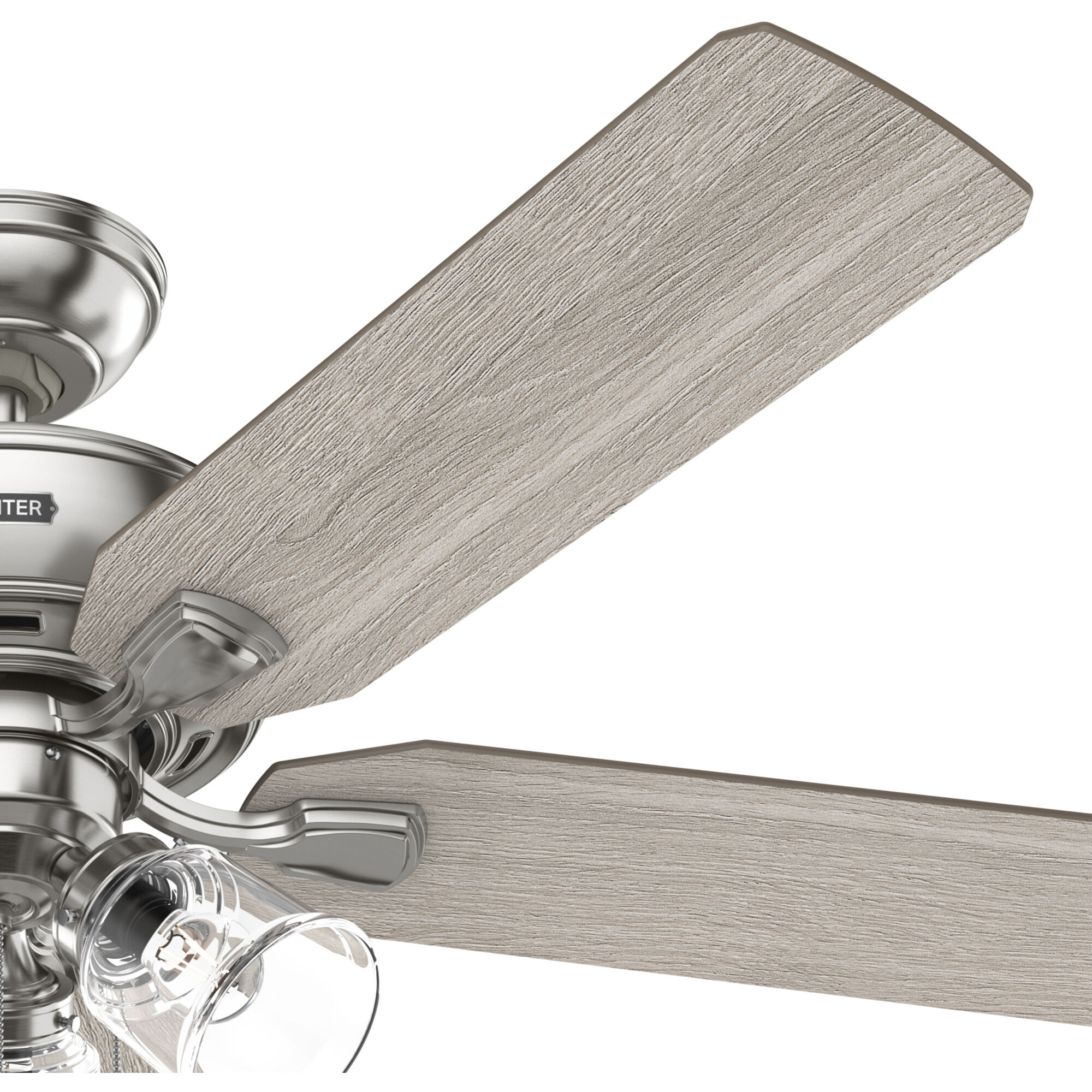 Rosner 52 inch Brushed Nickel with Light Gray Oak/Warm Grey Oak Blades Ceiling Fan