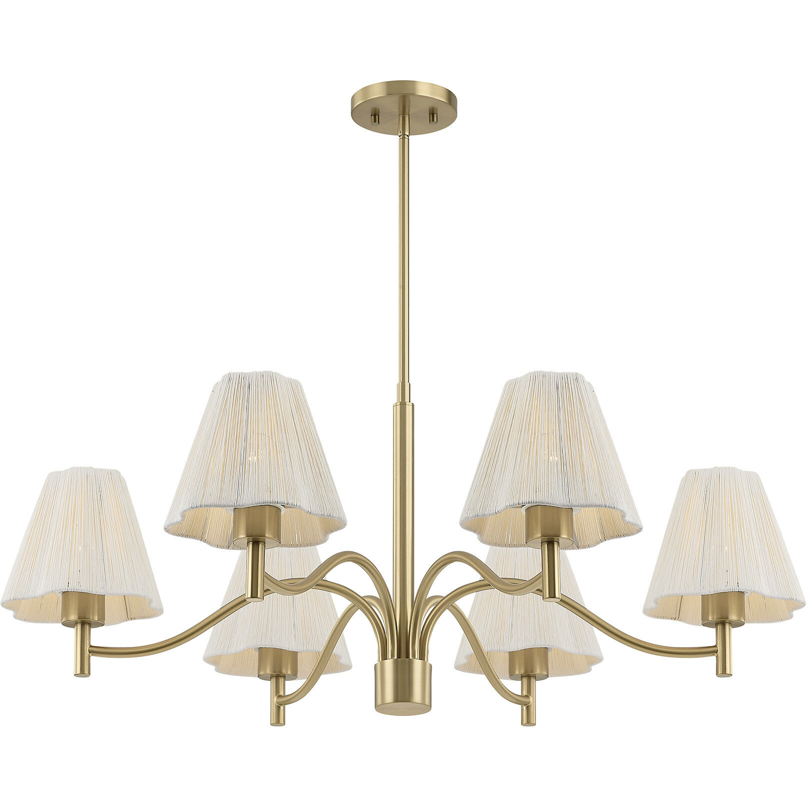 Rosa 6 Light 36 inch Noble Brass Chandelier Ceiling Light