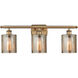 Ballston Cobbleskill 3 Light 26 inch Brushed Brass Bath Vanity Light Wall Light in Mercury Glass, Ballston