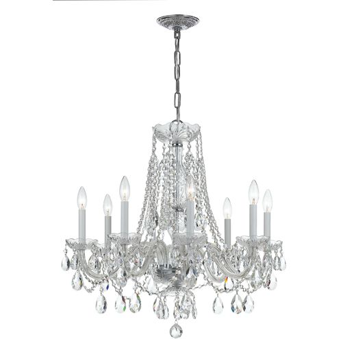 Traditional Crystal 8 Light 26 inch Polished Chrome Chandelier Ceiling Light in Clear Hand Cut
