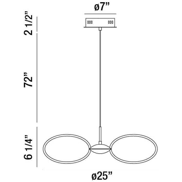 Tela LED 25 inch White Pendant Ceiling Light