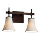 Limoges Collection 2 Light 15 inch Dark Bronze Vanity Light Wall Light in Waves, Round Flared, Incandescent
