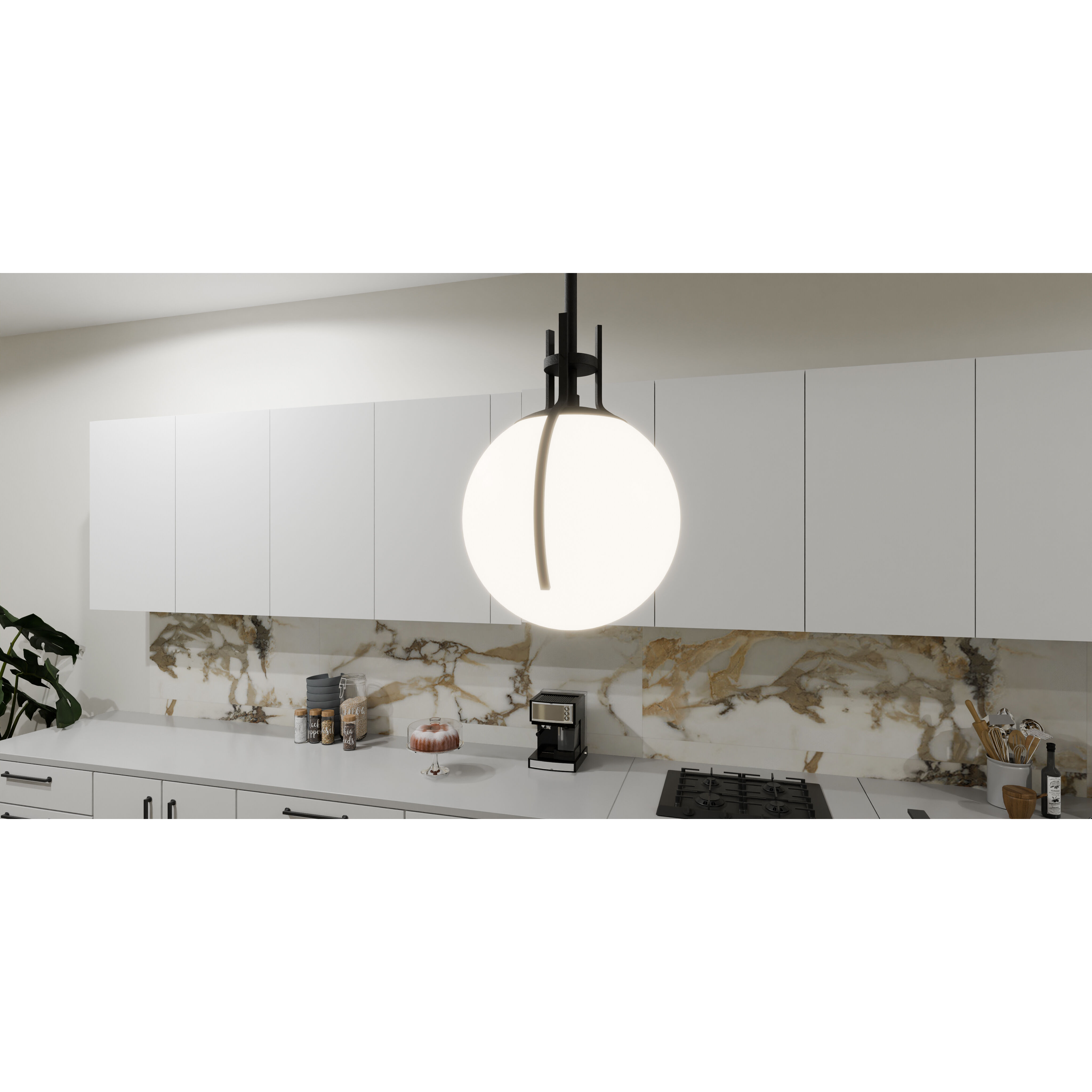 Orbit 1 Light 11.25 inch Matte Black Pendant Ceiling Light