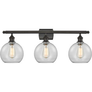 Ballston Athens LED 26 inch Oil Rubbed Bronze Bath Vanity Light Wall Light in Clear Glass, Ballston