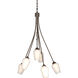 Flora 6 Light 23.1 inch Bronze Chandelier Ceiling Light in Opal