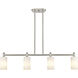 Downtown Urban Crown Point Island Light Ceiling Light in Satin Nickel, Matte White