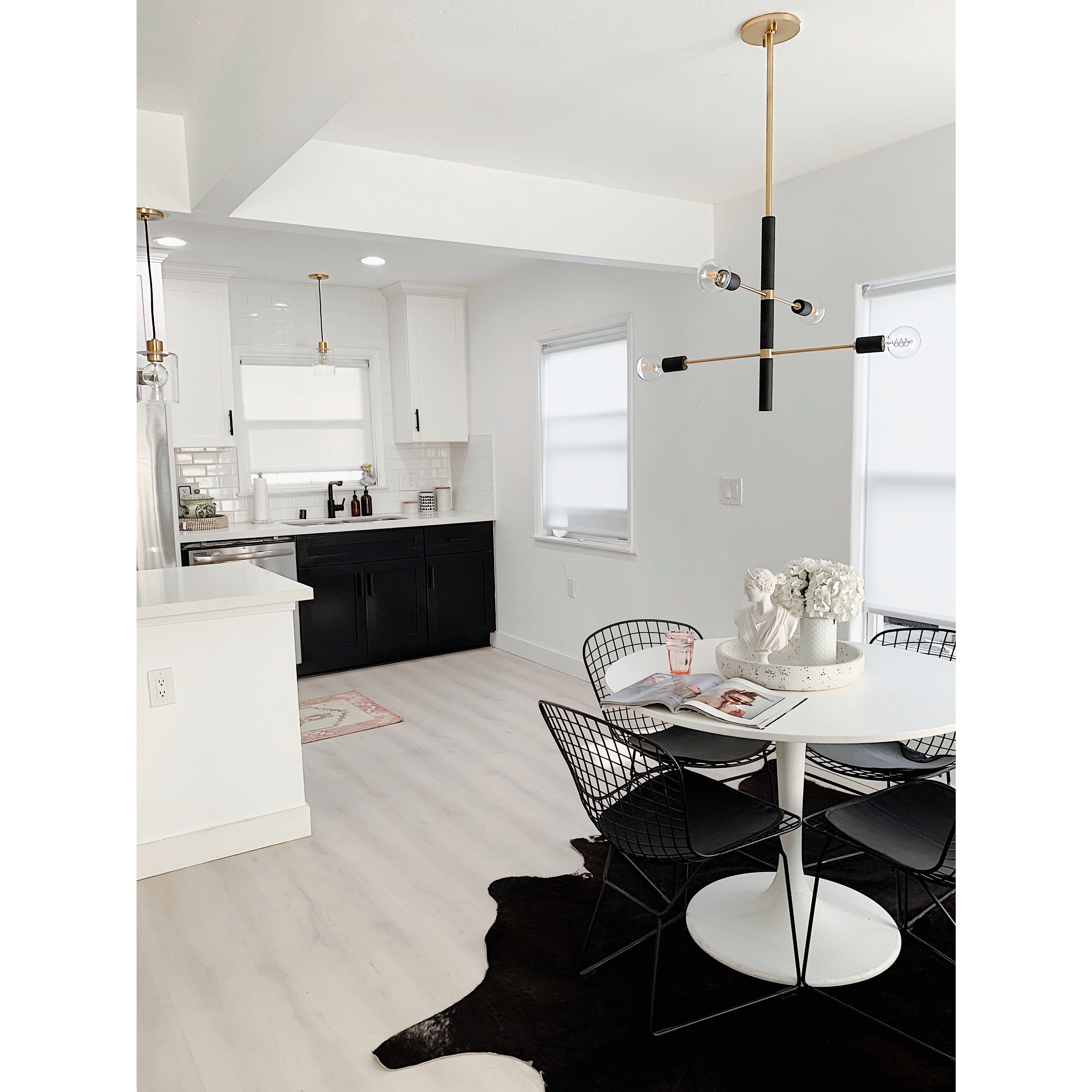 Astrid 4 Light 24 inch Aged Brass Chandelier Ceiling Light in Aged Brass and Black