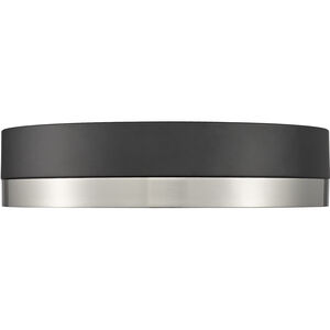 Algar LED 12 inch Matte Black and Brushed Nickel Flush Mount Ceiling Light