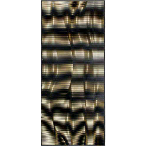Wave Wood Gold with Black Dimensional Wall Art
