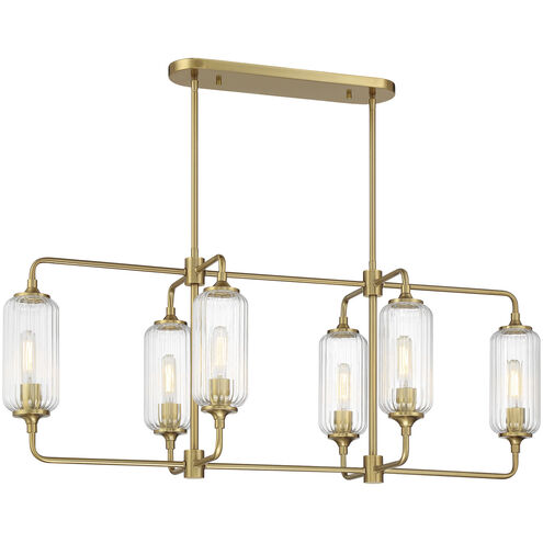 Holton Linear Chandelier Ceiling Light in Warm Brass