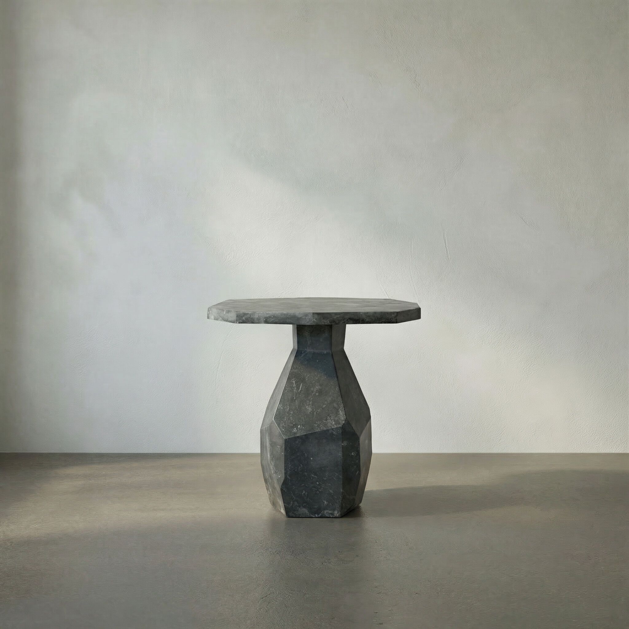 Polyhedron 32.5 X 31 inch Black Marble Side Table